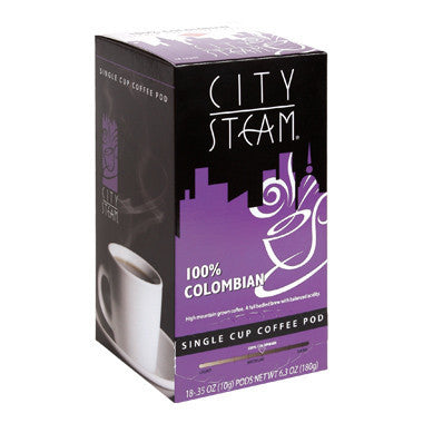 City Steam Colombian Coffee Pods 18 ct