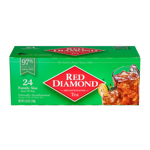 Red Diamond Decaffeinated Tea Bags Quart Size 24 ct