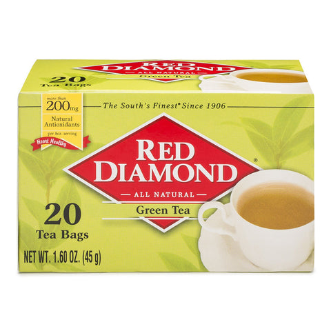  Red Diamond Green Tea Bags Single Serving Size 20 ct