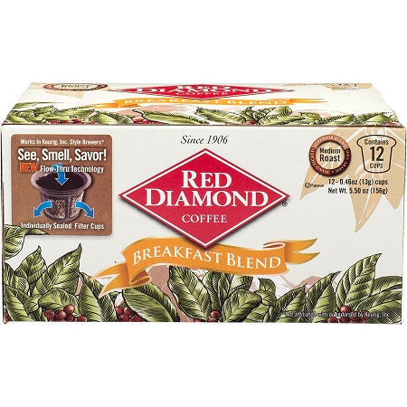 Red Diamond Breakfast Blend Single Serve Coffee 12 ct