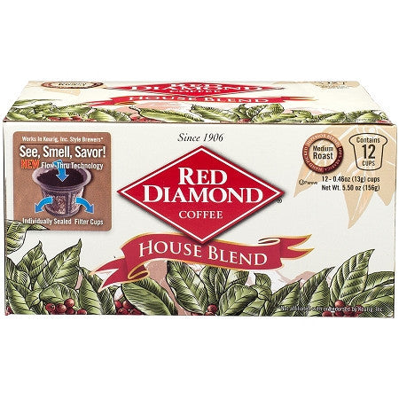 Red Diamond House Blend Single Serve Coffee 12 ct
