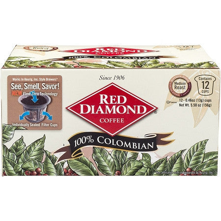 Red Diamond Colombian Single Serve Coffee 12 ct